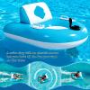 Electric Motorized Pool Lounger, Inflatable Tanning Float with Dual Propeller and Joystick, 360 Rotation Water Spray for Pool, Lake and Beach B view 2