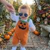 Rarjuiey Toddler Baby Boy Halloween Outfit Pumpkin Rib Overalls Romper (Orange, 2-3T) view 2