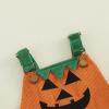 Rarjuiey Toddler Baby Boy Halloween Outfit Pumpkin Rib Overalls Romper (Orange, 2-3T) view 4