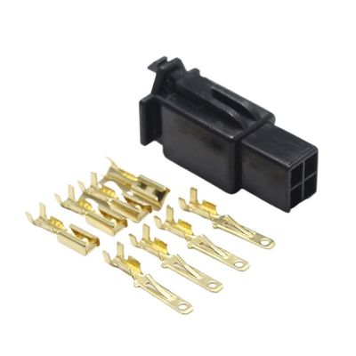FHVQRCUNS 10 Set 2.8mm 4Pin Auto Electrical Wire Connector 2.8 4P Black Car with Terminals for E-Bike Automobile Motorcycle etc