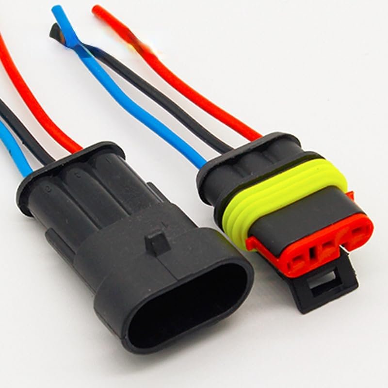 AARTERZZA 3 Pin Way Sealed Waterproof Electrical Wire Connector Set auto connectors with Cable