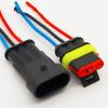 AARTERZZA 3 Pin Way Sealed Waterproof Electrical Wire Connector Set auto connectors with Cable view 1