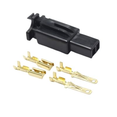 FHVQRCUNS 10 Set 2.8mm 2Pin Auto Electrical Wire Connector 2.8 2P Black Car with Terminals for E-Bike Automobile Motorcycle etc