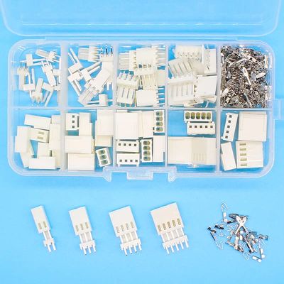 FHVQRCUNS KF2510 Kits 40 Sets Kit in Box 2p 3p 4p 5 pin 2.54mm Pitch Terminal/Housing/Pin Header Connectors Adaptor