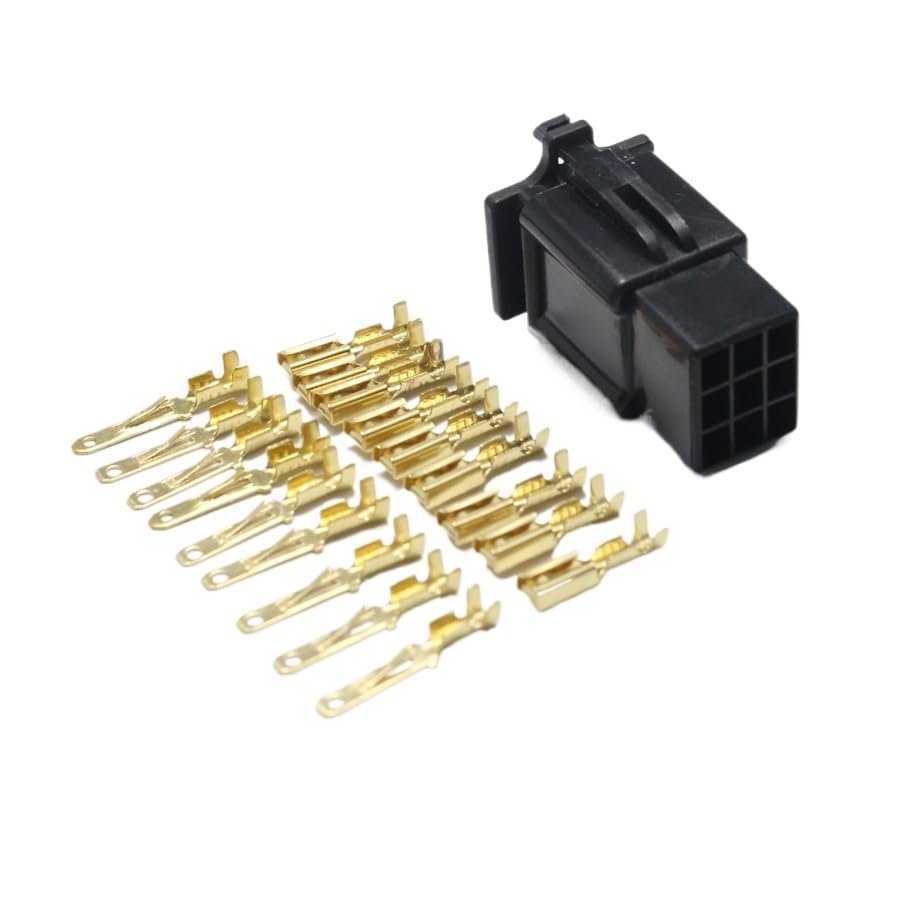 FHVQRCUNS 5set 2.8mm 9Pin Auto Electrical Wire Connector 2.8 9P Black Car with Terminals for E-Bike Automobile Motorcycle etc