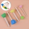 5-Piece Painting Roller Brush Set with Sponge Tips, Wooden Handle Art Supplies for Toddlers, Easy Grip Stamp Brushes for DIY Crafts and Flower Drawing Toys view 2