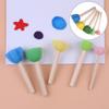 5-Piece Painting Roller Brush Set with Sponge Tips, Wooden Handle Art Supplies for Toddlers, Easy Grip Stamp Brushes for DIY Crafts and Flower Drawing Toys view 3