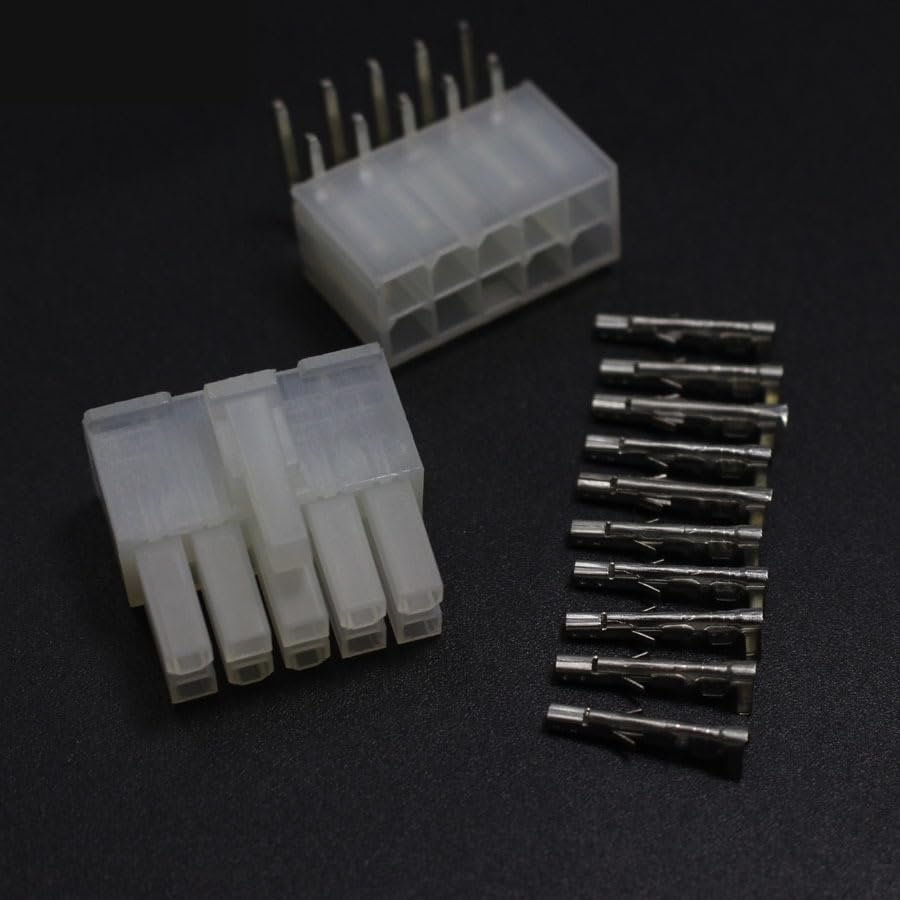 FHVQRCUNS 2set 5557 5569 10P Wiring Terminal Electrical Connector Kit 4.2mm 2x5P Bent Pin Jack