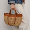 CLOTHBAG Straw Beach Bags for Women, Purse Tote with PU Shoulder Strap, Large Straw Beach Bag for Shopping & Vacation Days view 2