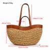 CLOTHBAG Straw Beach Bags for Women, Purse Tote with PU Shoulder Strap, Large Straw Beach Bag for Shopping & Vacation Days view 4