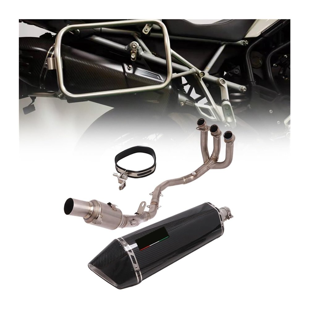 Middle Section Link Pipe For Triumph For Tiger 900 Rally Pro 2020-2021 Full Exhaust System Carbon Fiber Tail Pipe Link Tube A(A)