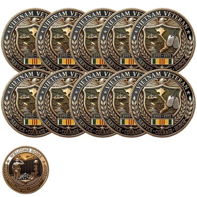 Vietnam Veteran Welcome Home Commemorative Metal Medal Coin, 10pcs