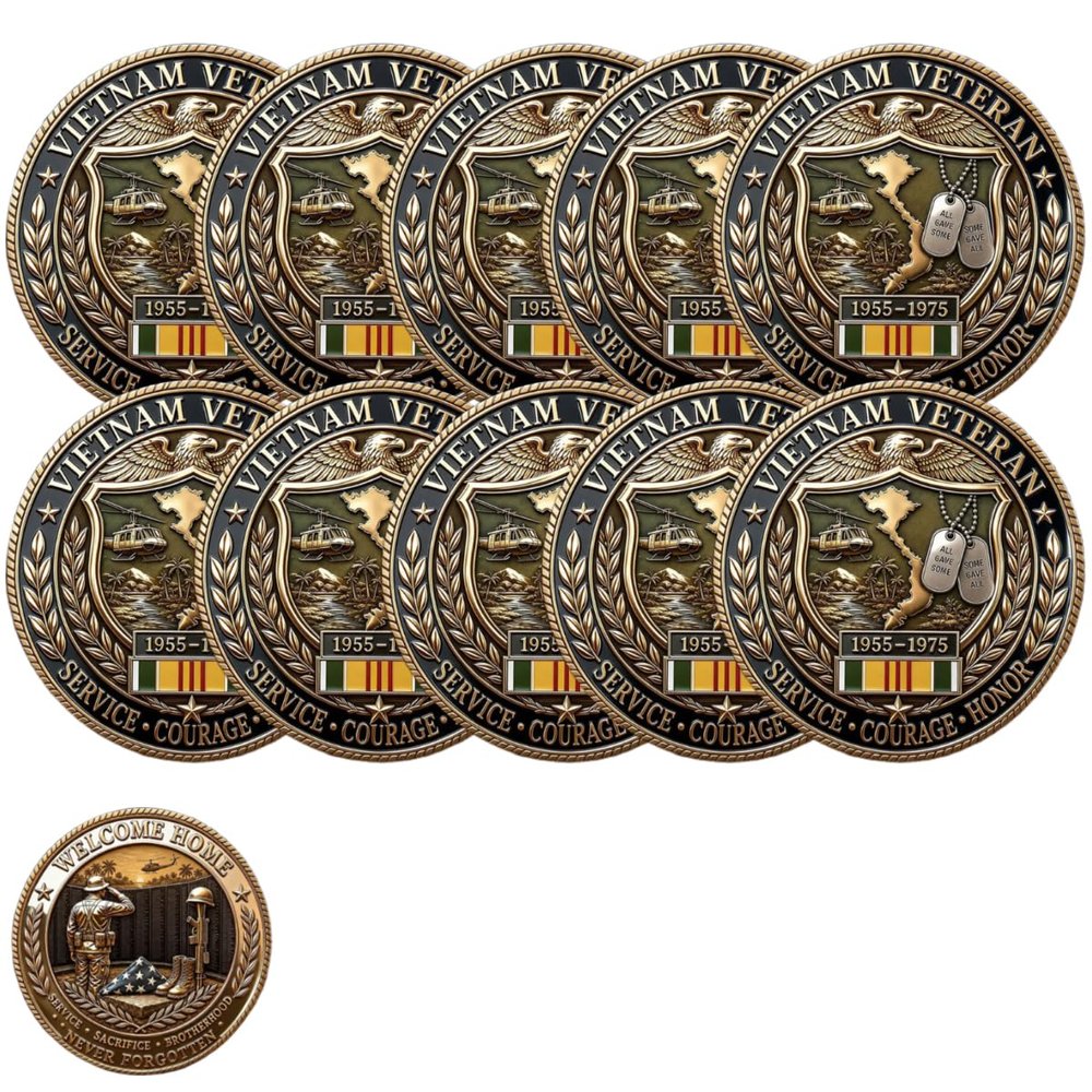 Vietnam Veteran Welcome Home Commemorative Metal Medal Coin, 10pcs