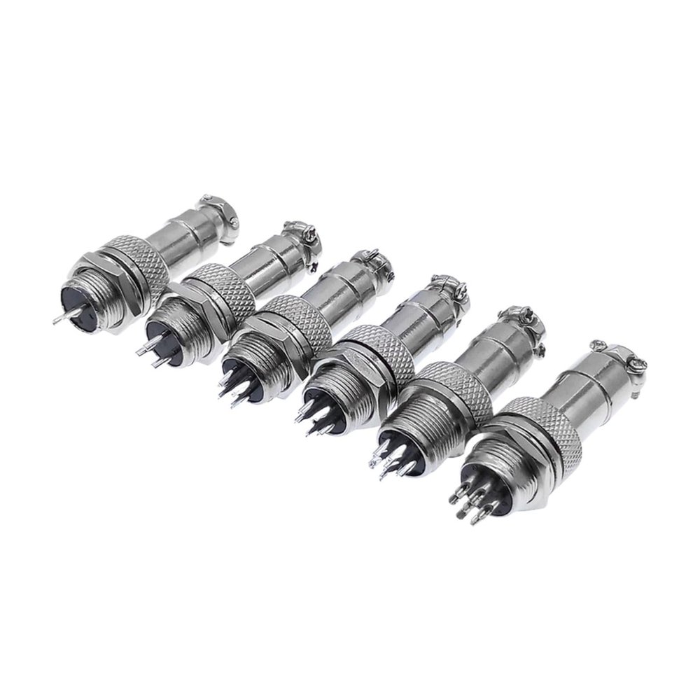 YCPYC 5PCS GX12 2/3/4/5/6/7Pin Female Socket Quick Connector 12mm Set