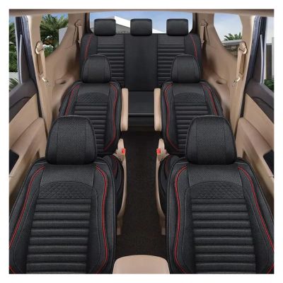 LYBCEOUF Car Seat Cover Specific Compatible with 7 Types 3 Rows 6 Or 7 Seats SUV MPV Accessories Linen Material 7-Seater Car Seat Cushion