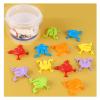 RiToEasysports 12 Colorful Jumping Toys, Finger Pressing Leaping Frogs with Bucket for Kids Bouncing Game (Barreled) view 1