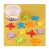 RiToEasysports 12 Colorful Jumping Toys, Finger Pressing Leaping Frogs with Bucket for Kids Bouncing Game (Barreled) view 2