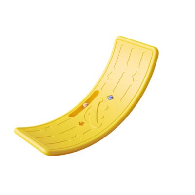 Milageto Kids Balance Board Motor Skill Development Curved Wobble Board Versatile Active Play Equipment for Playroom, Daycare, Array, Yellow