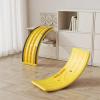 Milageto Kids Balance Board Motor Skill Development Curved Wobble Board Versatile Active Play Equipment for Playroom, Daycare, Array, Yellow view 2