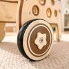 FytStycale Wooden Shopping Cart Toy Push and Pull Doll Slotted Side Panels for Children, Pink Shopping Cart view 2