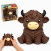 6in Giant Highland Cow Squishy Figures, Soft Squeeze Animal Desk Decor, Cow Lover Gift (1 Pack-Brown) view 1