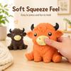 6in Giant Highland Cow Squishy Figures, Soft Squeeze Animal Desk Decor, Cow Lover Gift (1 Pack-Brown) view 2