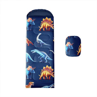 Feelyou Dinosaur Kids Sleeping Bag 3D Digital Print 50-77 3 Season Warm Cold Weather Sleeping Bags Portable for Camping, Hiking, Outdoor Indoor Cute Cartoon Animal Lightweight 3 lbs Camping Gear
