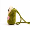 Handmade Crochet Frog Crossbody Purse, Cute Mini Knit Coin Bag, Fashion Small Shoulder Wallet for Daily Outfit Matching view 4