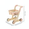 petsola Wooden Shopping Cart Toy Wood Wooden Shopping Cart Push Handle for Children, Pink Shopping Cart view 3