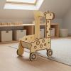 petsola Wooden Shopping Cart Toy Wood Wooden Shopping Cart Push Handle for Children, Pink Shopping Cart view 4