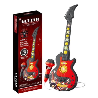 TXT-MATRIXI Electric Guitar Toy with Mic & Sounds, Black