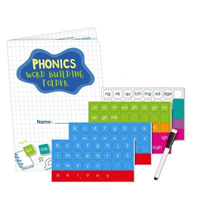 Magnetic Phonics Cards Kit with 142 Magnets and Pen, Read Phonics Games for Kids Preschool Kindergarten, Alphabet & Sight Words Building Set, Magnets Word Study Tools for Home Practice (1pc)