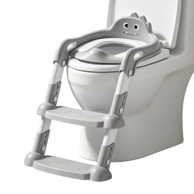 Toilet Potty Training Seat Adjustable Step Height Chair with Backrest