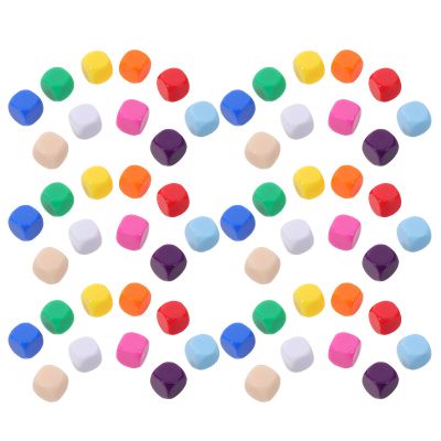 IMUSINICE 100pcs Blank Dice 16mm Six Sided Acrylic Cubes with Rounded Corners and Smooth Surface for Classroom Teaching and Tabletop Games, Ready to Use and Easy Differentiation