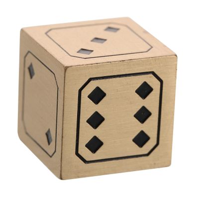 Healeved Vintage Six-Sided Solid Brass Dice for Role Playing and Tabletop Gaming, Hand Polished with Smooth Edges, Antique Gold Design Supporting Genuine Outcomes and Distinct Sound