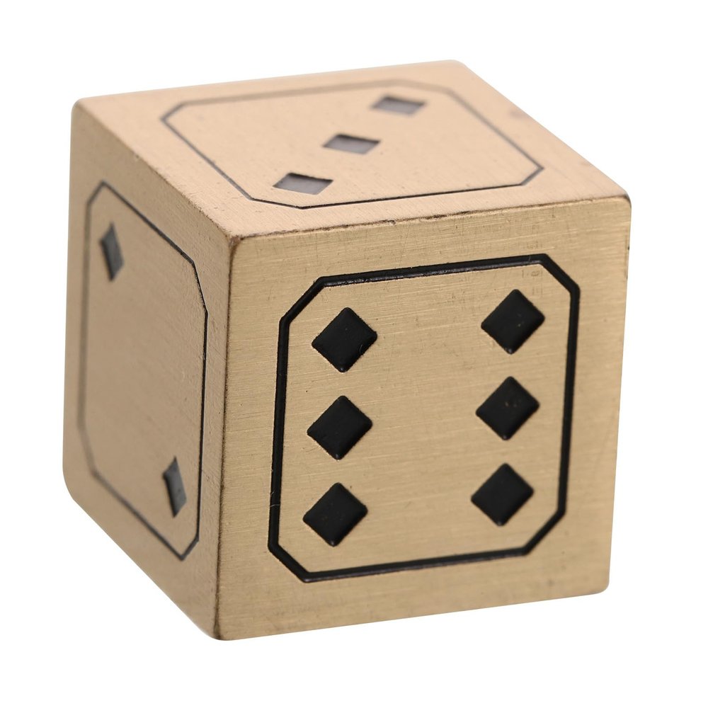 Healeved Vintage Six-Sided Solid Brass Dice for Role Playing and Tabletop Gaming, Hand Polished with Smooth Edges, Antique Gold Design Supporting Genuine Outcomes and Distinct Sound
