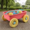 Wmqbjta Children Cart Beach Cart Wheelbarrow Pull Wagon Outdoor Lightweight Straw-Based Construction Suitable for Garden Sandbox Beach Backyard view 3