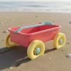 Wmqbjta Children Cart Beach Cart Wheelbarrow Pull Wagon Outdoor Lightweight Straw-Based Construction Suitable for Garden Sandbox Beach Backyard view 4