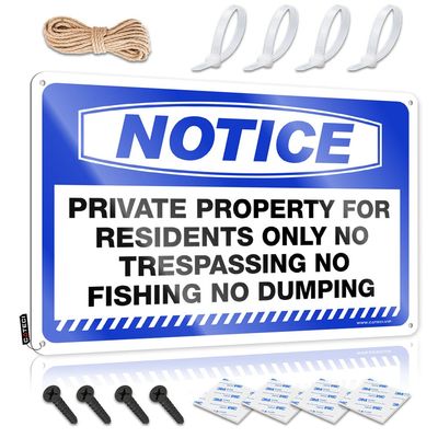 Funny Garden Flags For Outside Notice Private Property For Residents Only No Trespassing No Fishing No Dumping Tin Sign Funny Garden Flags Summer Yard Flag