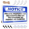 Funny Garden Flags For Outside Notice Private Property For Residents Only No Trespassing No Fishing No Dumping Tin Sign Funny Garden Flags Summer Yard Flag view 1