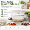 Rice Rinsing Bowl with Strainer and Handle, Multifunctional Kitchen Washing Bowl, Bpa-Free Clear Rice Rinser Colander for Grains, Quinoa, Fruits and Vegetables, Fine-Hole Drainer Basket view 2
