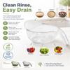 Rice Rinsing Bowl with Strainer and Handle, Multifunctional Kitchen Washing Bowl, Bpa-Free Clear Rice Rinser Colander for Grains, Quinoa, Fruits and Vegetables, Fine-Hole Drainer Basket view 3