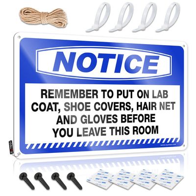 Outdoor Garden Flag Notice Remember To Put On Lab Coat, Shoe Covers Tin Sign Small Summer Garden Flag Yard Art