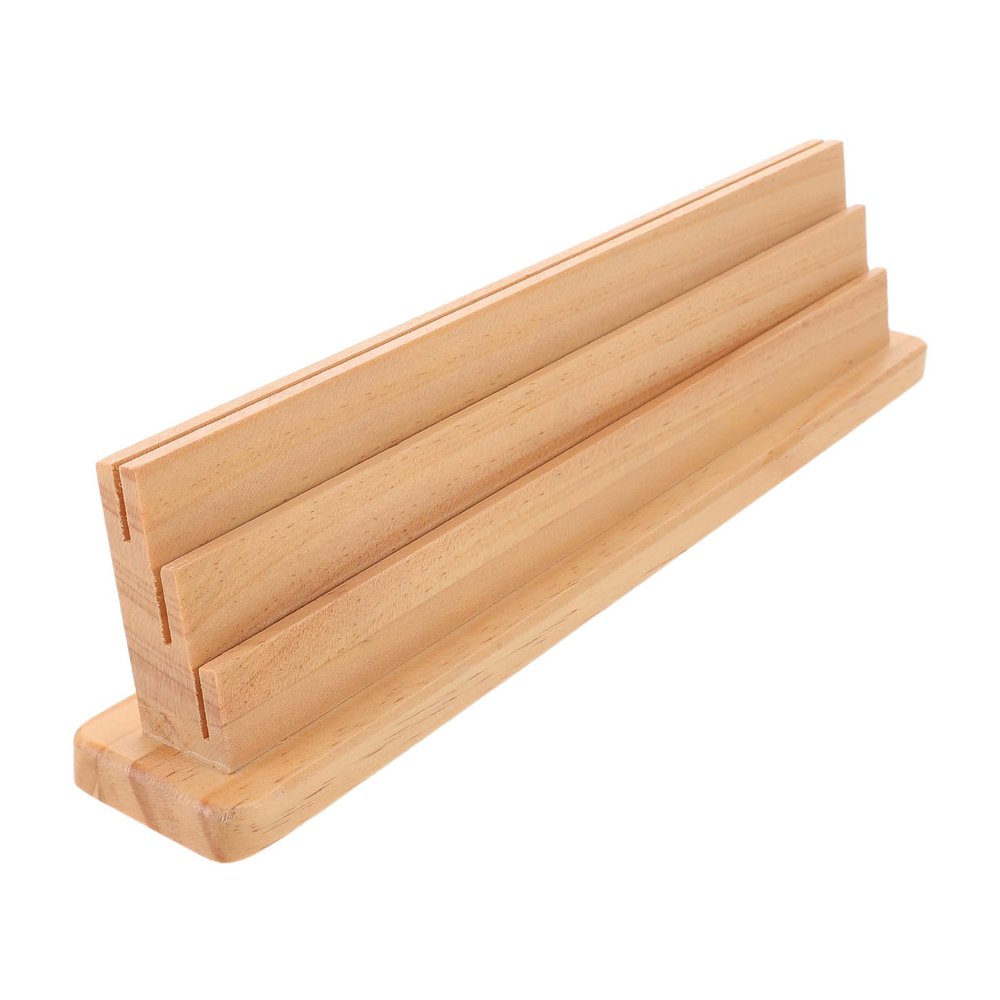 KALLORY Wooden Playing Card Rack Tray for Stable Card Organization and Space-Saving Display Natural Wood Grain Material Suitable for Poker Games and Living Rooms 1pcs Non-Slip Holder