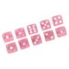 Alomejor 20pcs Dice Set Translucent Plastic 6 Sided Dice Set 0.6 in Rounded Corner Clear Spot Printing for Board Games Math Games Teaching Activities Students Families (Pink with White Spots) view 1