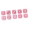 Alomejor 20pcs Dice Set Translucent Plastic 6 Sided Dice Set 0.6 in Rounded Corner Clear Spot Printing for Board Games Math Games Teaching Activities Students Families (Pink with White Spots) view 2