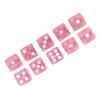 Alomejor 20pcs Dice Set Translucent Plastic 6 Sided Dice Set 0.6 in Rounded Corner Clear Spot Printing for Board Games Math Games Teaching Activities Students Families (Pink with White Spots) view 3