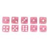Alomejor 20pcs Dice Set Translucent Plastic 6 Sided Dice Set 0.6 in Rounded Corner Clear Spot Printing for Board Games Math Games Teaching Activities Students Families (Pink with White Spots) view 4
