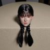 Kokiya Female Doll Head Model Figure Replacement Collectible Accessory Character Head for Custom Actions Suitable for Collectors Shelf Display Setup, Black Long Hair view 2