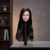 Kokiya Female Doll Head Model Figure Replacement Collectible Accessory Character Head for Custom Actions Suitable for Collectors Shelf Display Setup, Black Long Hair view 3